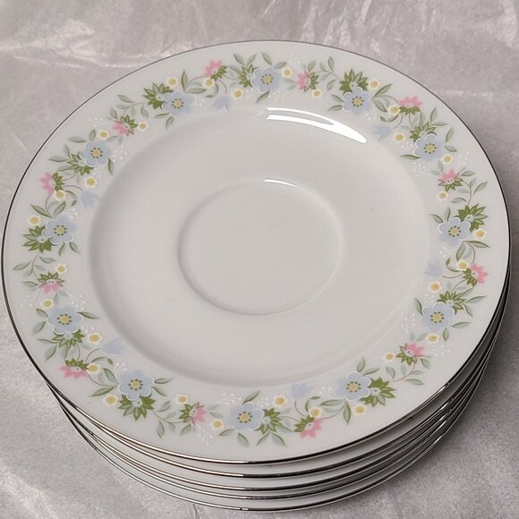 Set of 5 Vintage Johann Haviland "Forever Spring" Saucers Floral Bavaria 6" - Picture 1 of 4